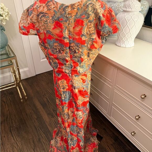 Harlyn/Anthropologie Floral High/Low Velvet Burnout Dress-D1 - Picture 5 of 6